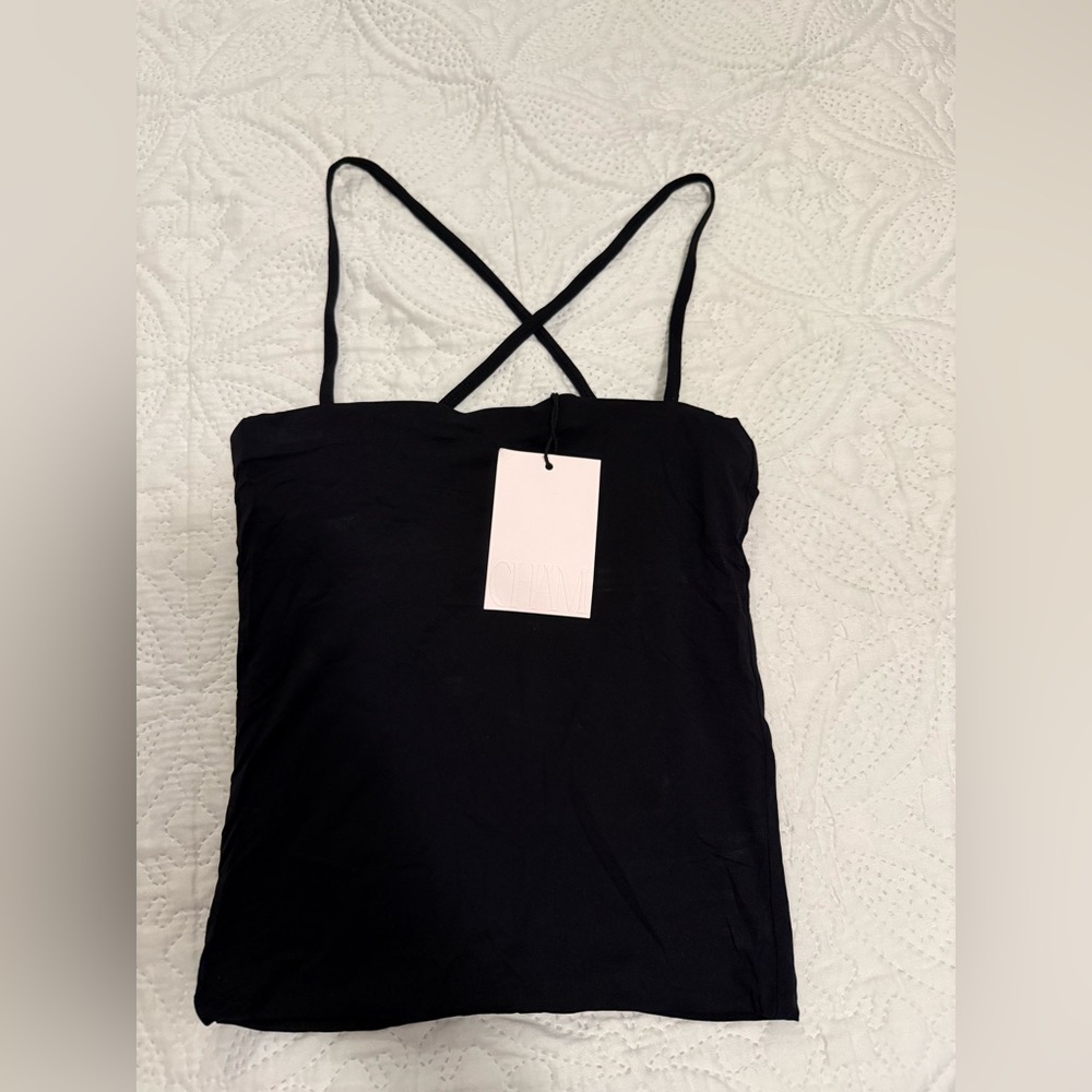 Elegant Black Camisole with Spaghetti Straps